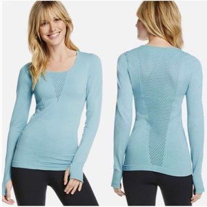 Fabletics Arta seamless long sleeve top thumb holes perforated details S ?